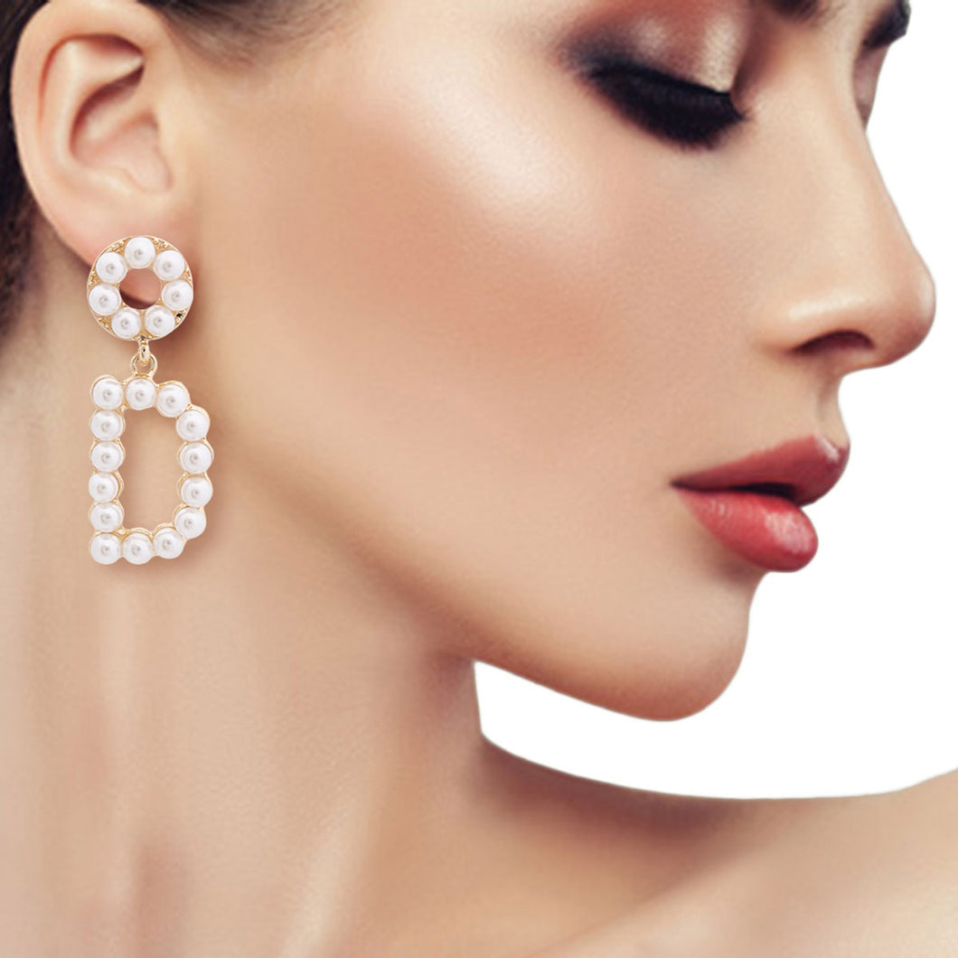 Cream Dangling D Dior Earrings