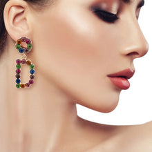 Load image into Gallery viewer, Multi Color Dangling D Dior Earrings
