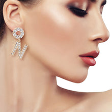 Load image into Gallery viewer, Gold Dangling N Designer Earrings
