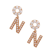 Load image into Gallery viewer, Cream Dangling N Designer Earrings
