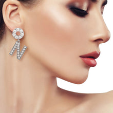 Load image into Gallery viewer, White Dangling N Designer Earrings

