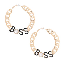Load image into Gallery viewer, Gold Boss Chain Hoops
