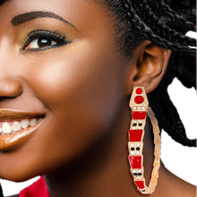 Load image into Gallery viewer, Luxury Red 3D Snake Wrap Hoops
