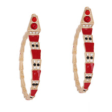 Load image into Gallery viewer, Luxury Red 3D Snake Wrap Hoops
