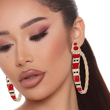 Load image into Gallery viewer, Luxury Red 3D Snake Wrap Hoops
