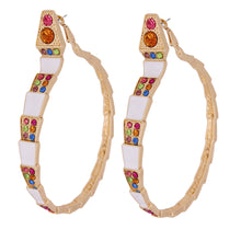 Load image into Gallery viewer, Luxury White 3D Snake Wrap Hoops
