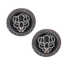 Load image into Gallery viewer, Silver Tiger Greek Medallion Studs
