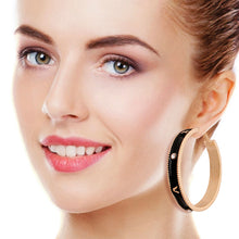 Load image into Gallery viewer, Black Roman Numeral Casting Hoops
