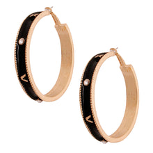 Load image into Gallery viewer, Black Roman Numeral Casting Hoops
