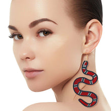 Load image into Gallery viewer, Red Snake Sticker Earrings

