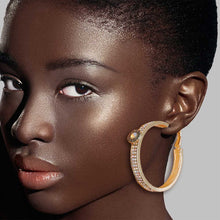 Load image into Gallery viewer, Designer Accent Aurora Borealis Hoops
