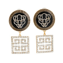 Load image into Gallery viewer, Gold Greek Tiger Charm Earrings
