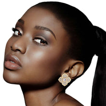 Load image into Gallery viewer, Gold Luxury French Designer Flower Studs
