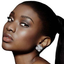 Load image into Gallery viewer, Silver Luxury French Designer Flower Studs
