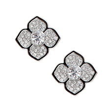 Load image into Gallery viewer, Silver Luxury French Designer Flower Studs
