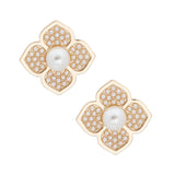 Pearl Luxury French Designer Flower Studs
