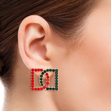 Load image into Gallery viewer, Red Green Double D Studs
