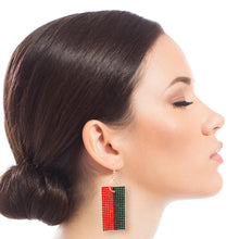 Load image into Gallery viewer, Designer Style Gold Stripe Stone Earrings
