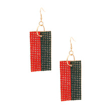 Load image into Gallery viewer, Designer Style Gold Stripe Stone Earrings
