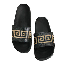 Load image into Gallery viewer, Size 10 Designer Black Slides
