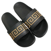 Load image into Gallery viewer, Size 10 Designer Black Slides

