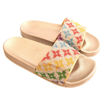 Load image into Gallery viewer, Size 11 Louis Vuitton Gold Slides
