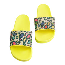 Load image into Gallery viewer, Size 10 Leopard Yellow Slides
