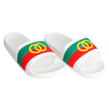 Size 7 White Stripe Slide