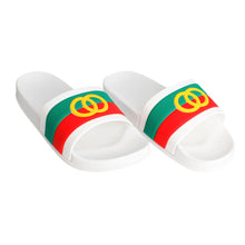 Load image into Gallery viewer, Size 9 White Stripe Slide
