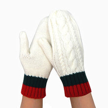 Load image into Gallery viewer, Designer White Knit Mittens
