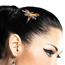 Load image into Gallery viewer, Rainbow Dragon Fly Bobby Pin
