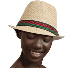 Load image into Gallery viewer, Red and Green Rhinestone Fedora
