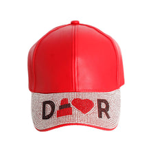 Load image into Gallery viewer, Red Designer D Visor Hat
