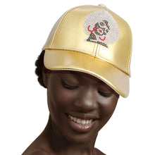 Load image into Gallery viewer, Gold Rhinestone Afro Woman Hat
