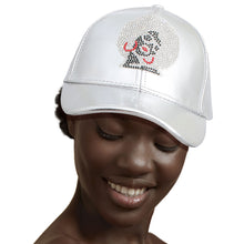Load image into Gallery viewer, Silver Rhinestone Afro Woman Hat
