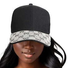 Cargar imagen en el visor de la galería, Hat Black Monogram Bling Baseball Cap for Women
