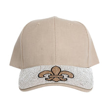 Load image into Gallery viewer, Hat Khaki Fleur de Lis Bling Baseball Cap Women
