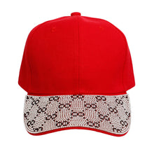 Load image into Gallery viewer, Hat Red Monogram Bling Baseball Cap for Women
