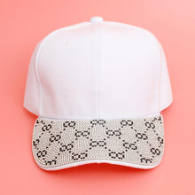Load image into Gallery viewer, Hat White Monogram Bling Baseball Cap for Women
