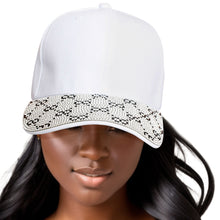 Cargar imagen en el visor de la galería, Hat White Monogram Bling Baseball Cap for Women
