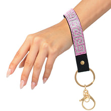 Cargar imagen en el visor de la galería, Pink Greek Key Keychain Wristlet
