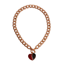 Load image into Gallery viewer, Half Red Green Heart Toggle Necklace
