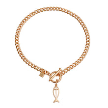 Load image into Gallery viewer, Gold Chain Fish Toggle Necklace
