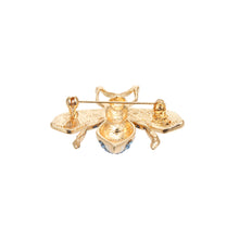 Load image into Gallery viewer, Blue Rhinestone Bee Brooch
