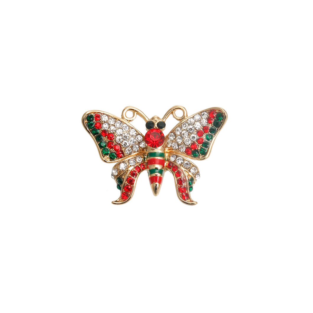 Designer Rhinestone Butterfly Brooch