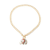 Rhinestone Elephant Toggle Necklace