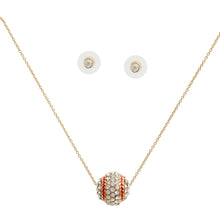 Load image into Gallery viewer, Pave Rhinestone Baseball Necklace Set
