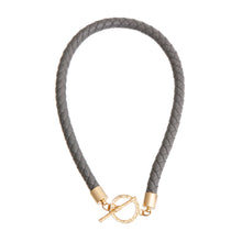 Load image into Gallery viewer, Gray Leather Braided Choker

