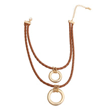Load image into Gallery viewer, Brown Leather Ring Necklace
