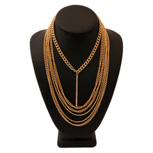 Load image into Gallery viewer, Multi Layer Gold Chain Bar Choker
